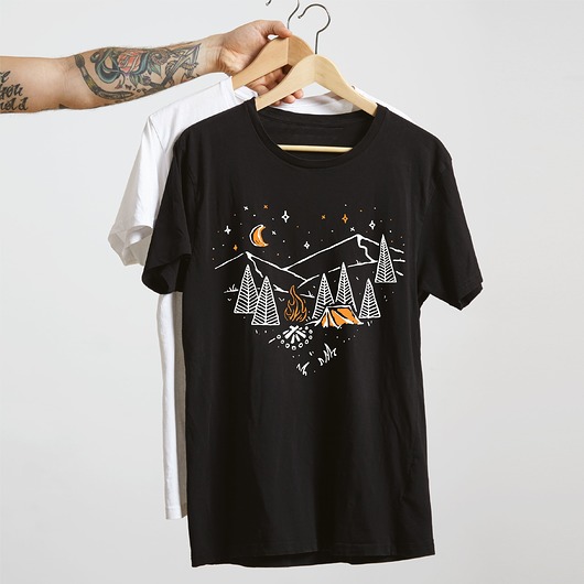 t-shirty męskie Koszulka czarna  męska Camping
