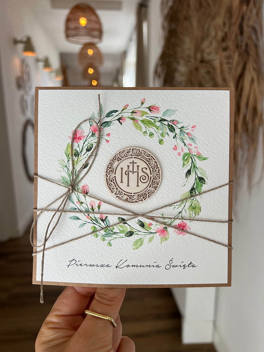 kartki na komunię Najpiękniejsza ręcznie robiona kartka komunijna