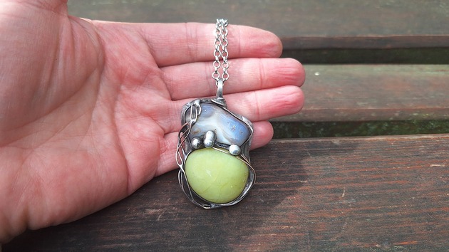 wisiory Jadeit limonkowy - wisiorek