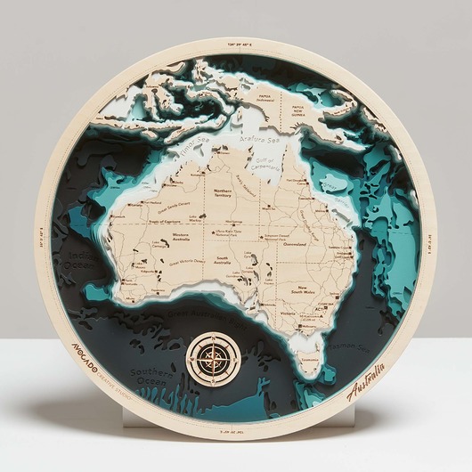 obrazy Australia - Drewniana Mapa