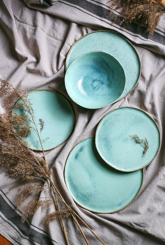 patery i talerze Ceramiczny talerz śniadaniowy MIĘTUS