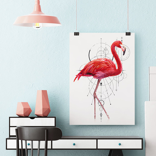 Plakat Flaming A3 29.7x42 cm HOG STUDIO