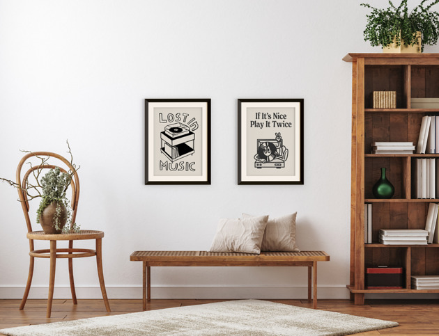 plakaty PLAKATY dekoracyjny retro  gramofon pop art  muzyka grafika