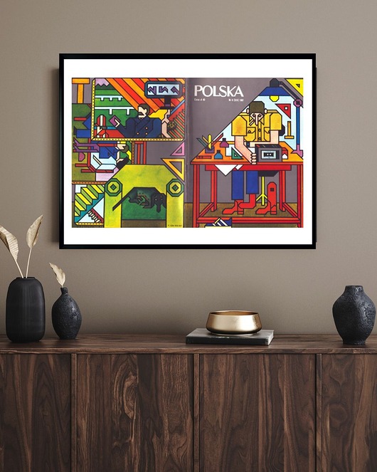 plakaty Plakat Oprawiona okładka miesięcznika POLSKA, aut. Andrzej Krajewski, 08/1981 r