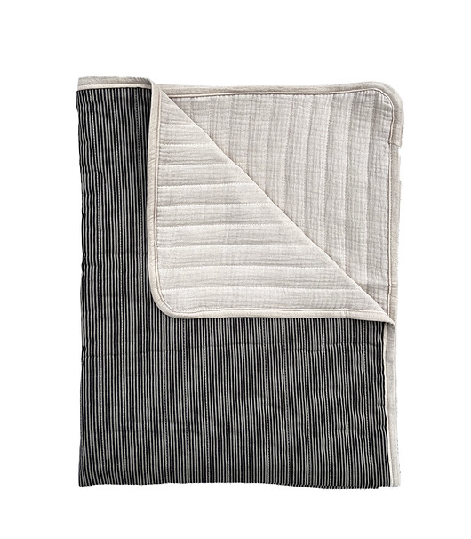 kocyki, kołderki, pościel dla dzieci Vintage stripes antracyt - kocyk