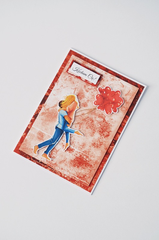 kartki scrapbooking Kartka miłosna: Kocham Cię! (blondynka)