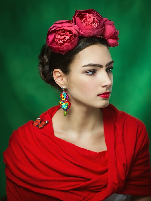 Kolekcja Frida - kolczyki kolorowe serca Mró Soutache