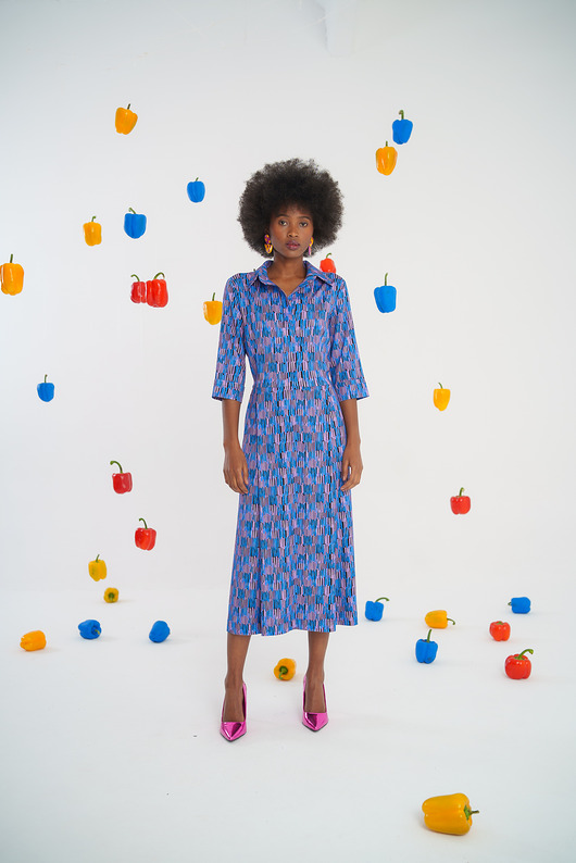 sukienki midi damskie Sukienka Splash Dress niebieska