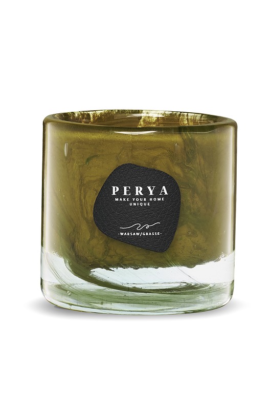 świece zapachowe Świeca Kaki - Cedr libański, Mech dębowy, Piżmo - szkło dmuchane premium