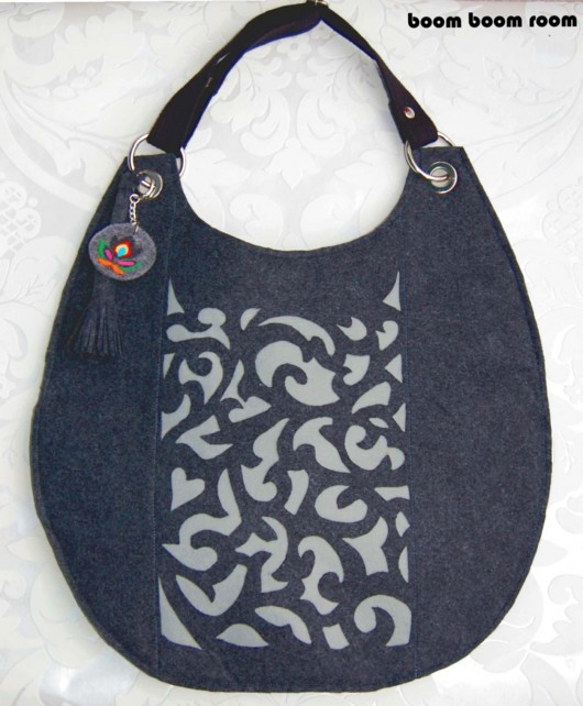 CITY GLAM FELT BAG DARK GREY  boom boom room