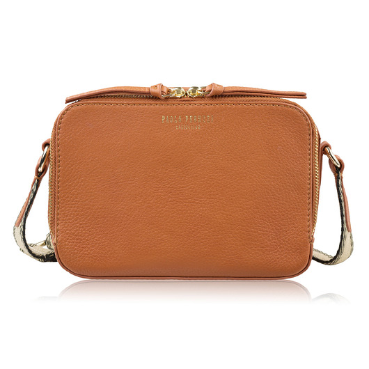 torby na ramię Torebka damska skórzana listonoszka na ramię modna koniakowa Paolo Peruzzi KV