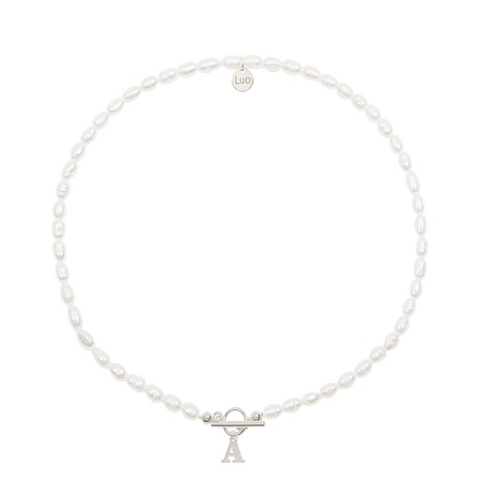 chokery Choker z naturalnych pereł z literką