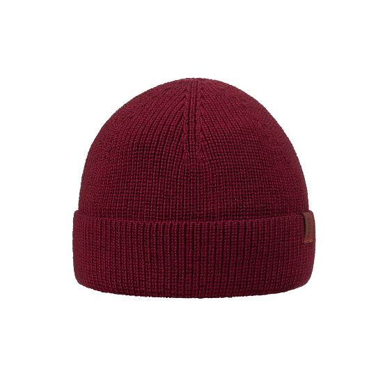czapki i kapelusze męskie BORDOWA DOKERKA - wełniana czapka,  100% merino wool