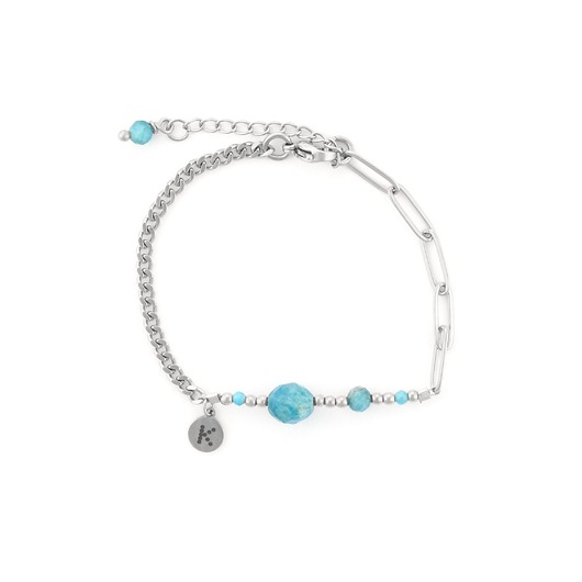 bransoletki z kamieni naturalnych Bestseller! Bransoletka zodiakalna - Wodnik Srebrna stal szlachetna