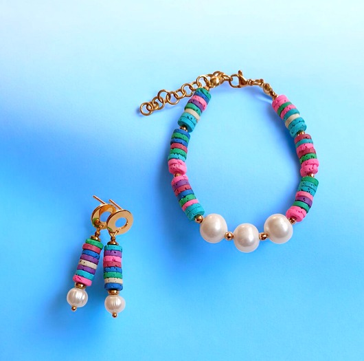 komplet biżuterii RAZEM TANIEJ! bransoletka i kolczyki SUMMER collection