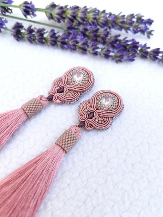 kolczyki chwosty Kolczyki chwosty Classic Boho Indy Pink