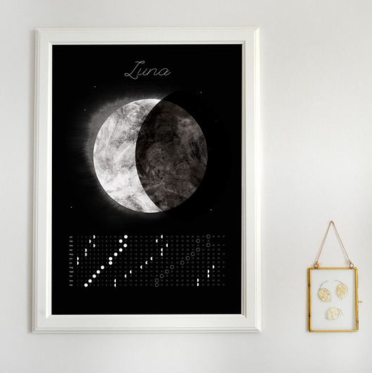 FAZY KSIĘŻYCA | Kalendarz 2018 50x70cm Anita Tomala