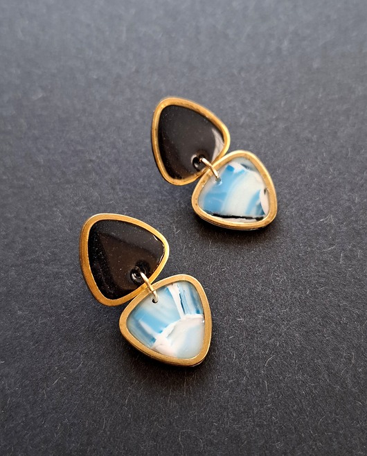 kolczyki z masy plastycznej Kolczyki nad oceanem no11