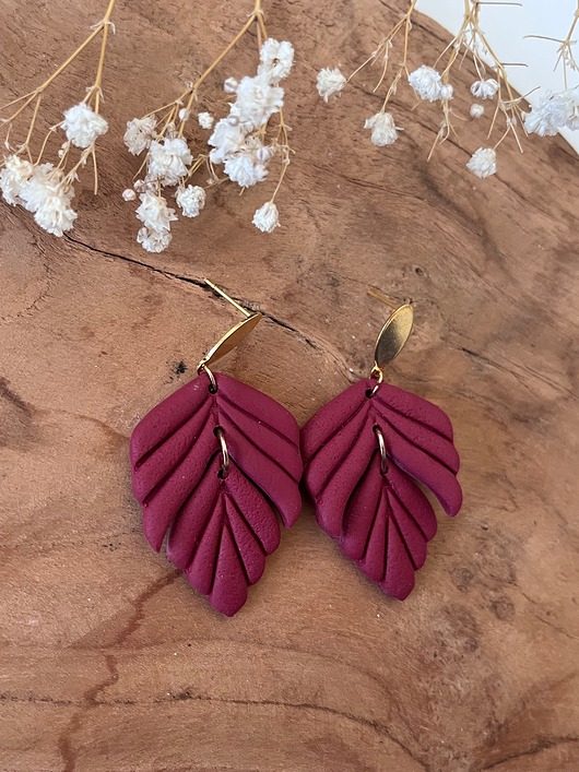 kolczyki z masy plastycznej Wiszące kolczyki z gliny