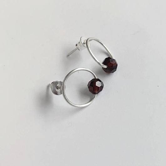 kolczyki z kamieniami Kolczyki OKRĄG