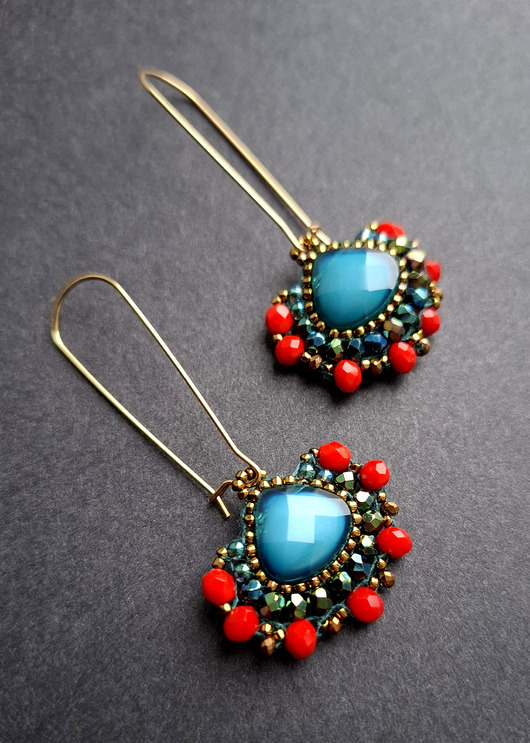 kolczyki szklane Kolczyki w szkle kolorowym no2