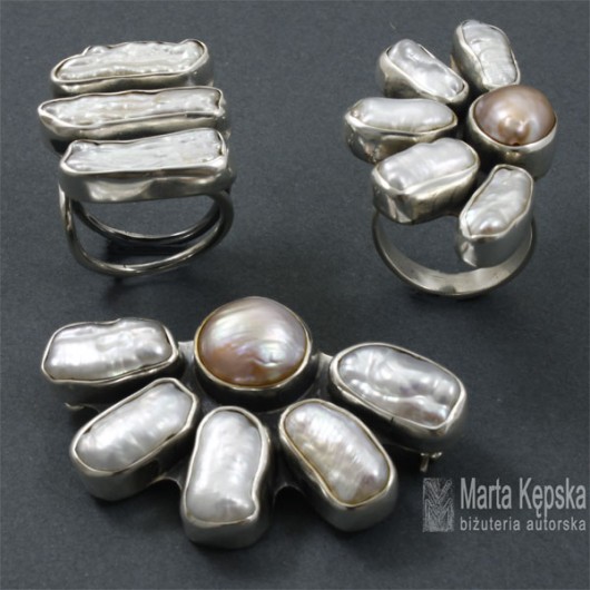 kwiatowo-perłowy - komplet biżuterii Marta Kepska