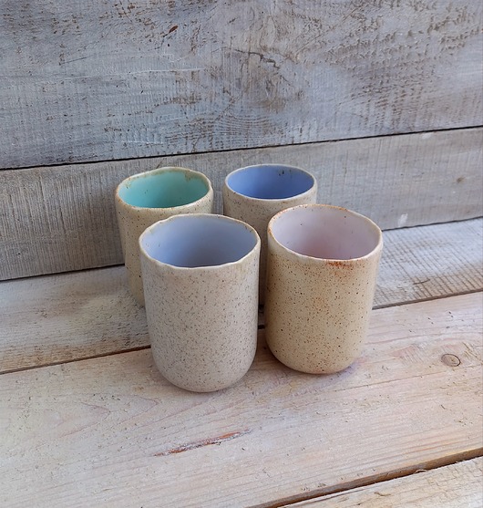 Komplet trzech dużych kubków ceramicznych ceramiKaMDeka
