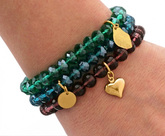 Turquoise,burgundy, emerald crystal set. Lavoga