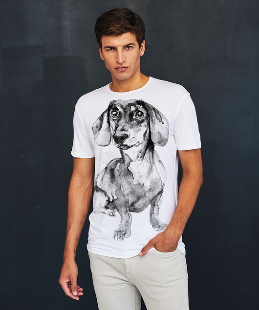 t-shirty męskie Dachshund no.4 Men's T-shirt white