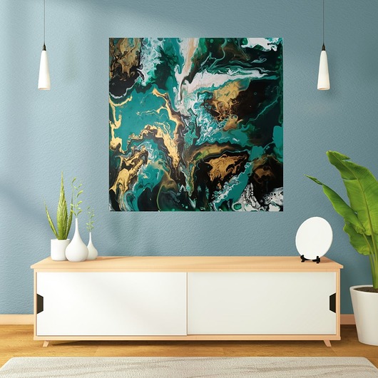obrazy DUCH LASU I 80x80 cm Akryl na płótnie Duży obraz Abstrakcja do salonu