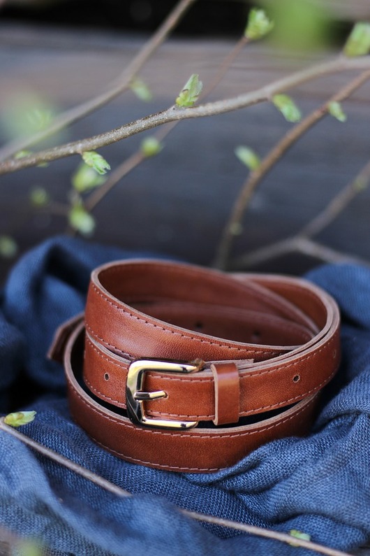 paski damskie PASEK KONIAKOWY brąz