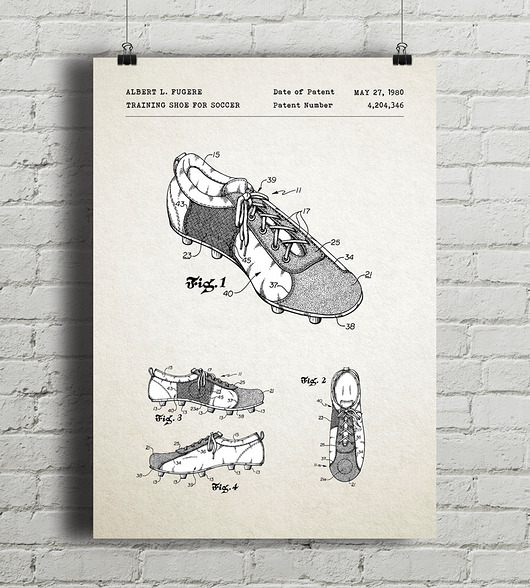 plakaty But piłkarski - patent - plakat vintage