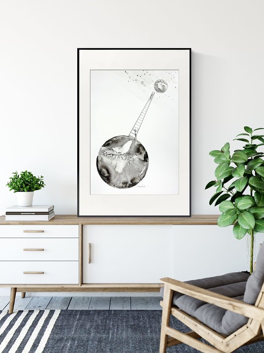 grafika 50X70 cm wykonana ręcznie Krystyna Siwek Art