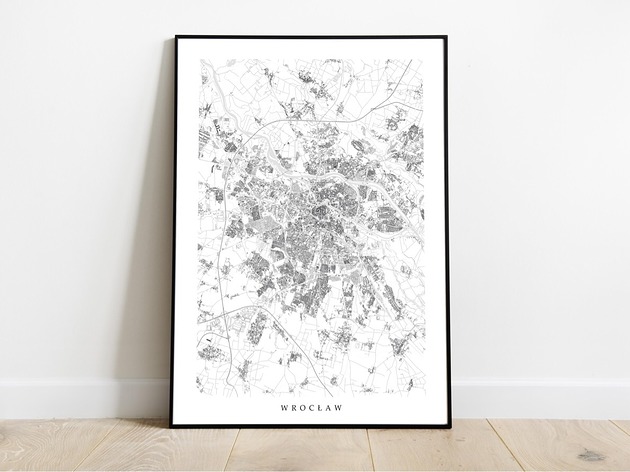 Plakat Wrocław maps by P
