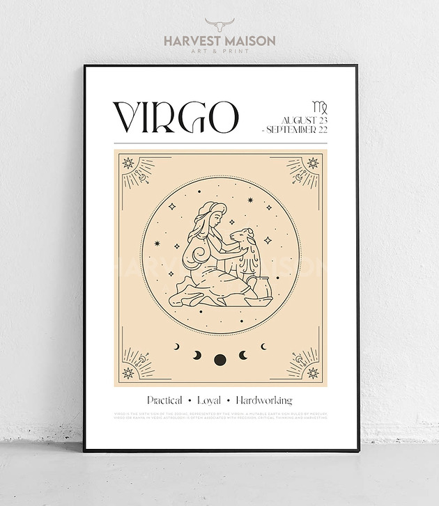 plakaty Plakat Znak Zodiaku Mystical Art Panna Prezent Dla Niej