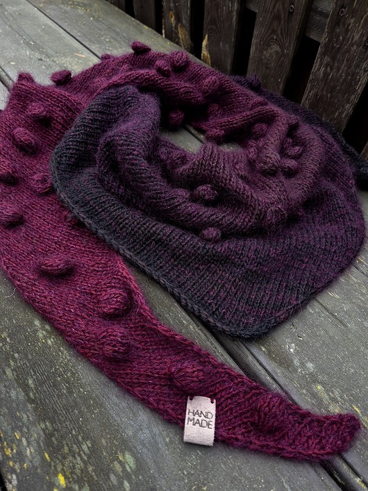 szale damskie Burgund bąble  / szal