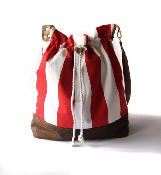 torba - stripes red white&gobi chocolate - elfagado