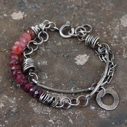 bransoletki wire wrapping różowy turmalin