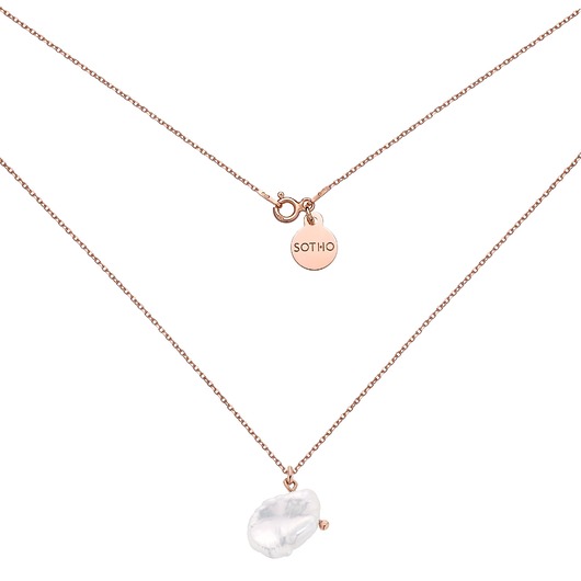 złote naszyjniki Naszyjnik z różowego złota z nieregularną perłą