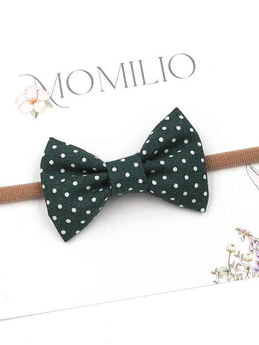 ozdoby do włosów dla dzieci Opaska do włosów kokardka w kropeczki Dottie Green