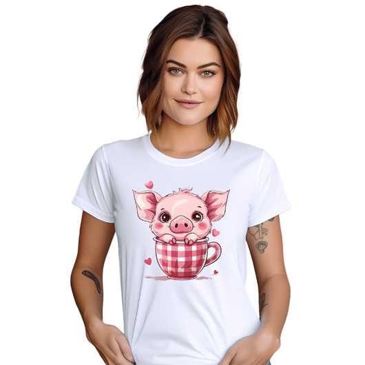 t-shirt damskie Koszulka świnka t-shirt