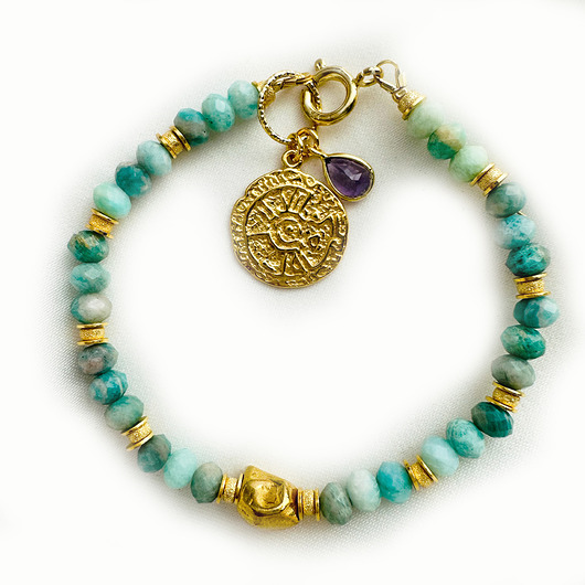 bransoletki z kamieni naturalnych BŁOGOŚĆ 1- Bransoletka AMAZONIT, kamienie naturalne