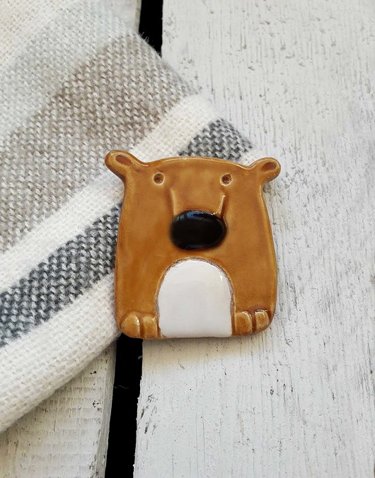 Broszka Miś Brązowy Lamabo