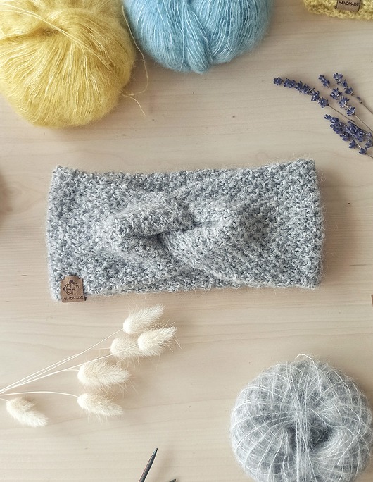 Damska opaska z wełny Merino i Baby Alpaki eddfupanda