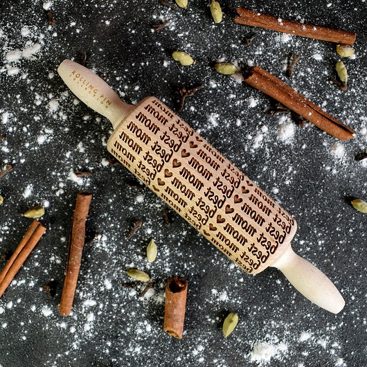 Best mom - mały wałek grawerowany do ciastek Rolling Pin Collection