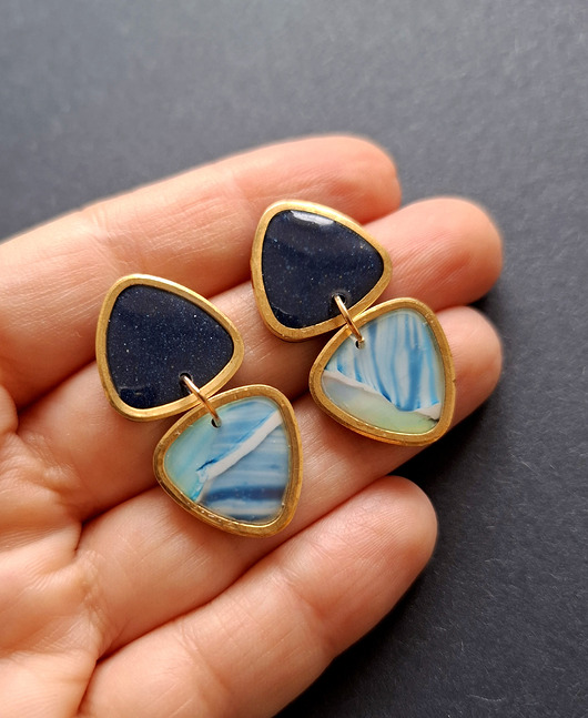 kolczyki z masy plastycznej Kolczyki nad oceanem no8