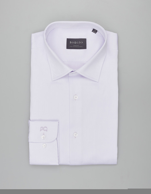 koszule męskie Koszula manziana 00600 długi rękaw fiolet slim fit