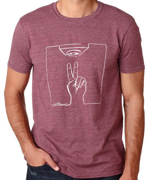 T-shirt unisex z autorskim wzorem - śliwkowy MUNGO