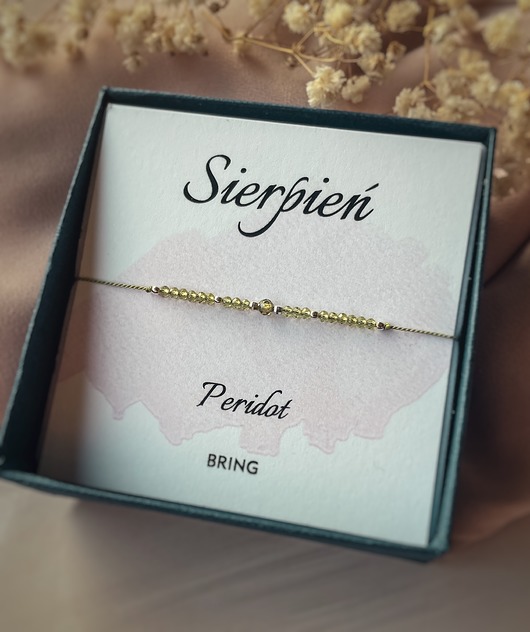bransoletki z kamieni naturalnych Bransoletka Kamień Urodzeniowy Sierpień srebrna
