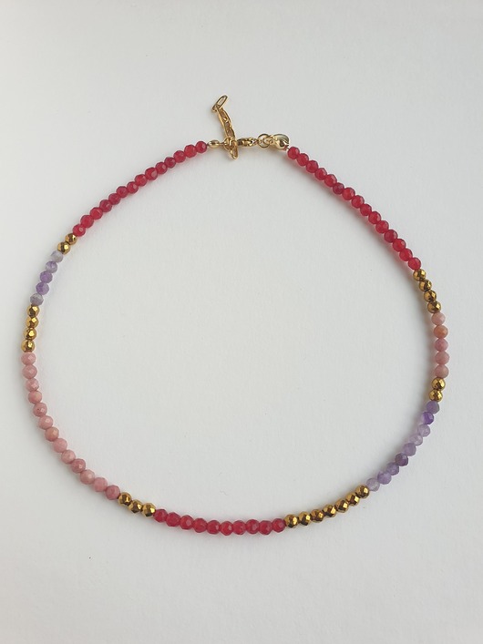 chokery Naszyjnik choker NEO ametyst, jadeit, rodonit,hematyt